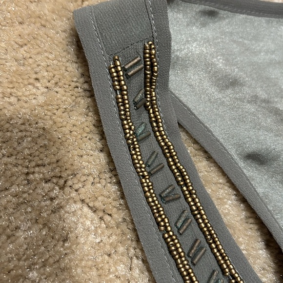 Fossil olive green and gold beaded and sequin top - Picture 11 of 16